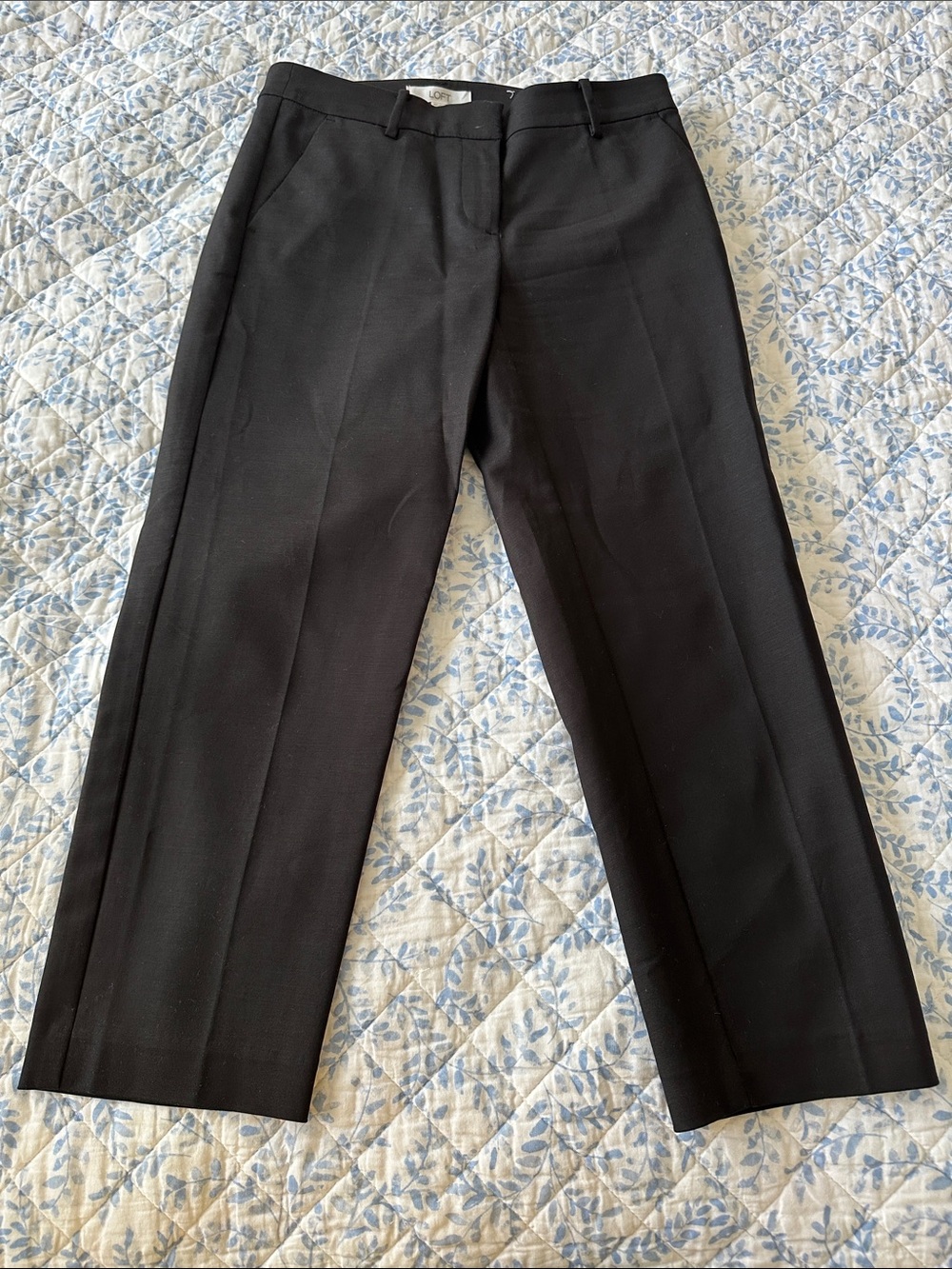 LOFT Black Straight-Leg Dress Pants